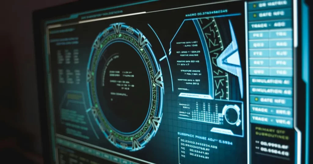 A computer screen showing electronic diagrams and schema